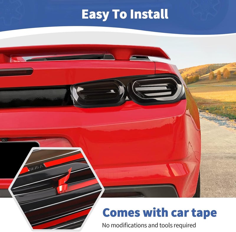 RT-TCZ for Camaro Smoked Tail Lights Cover Trim for Chevy Camaro 2019 up Smoked Black Exterior Accessories 2pcs - Image 5